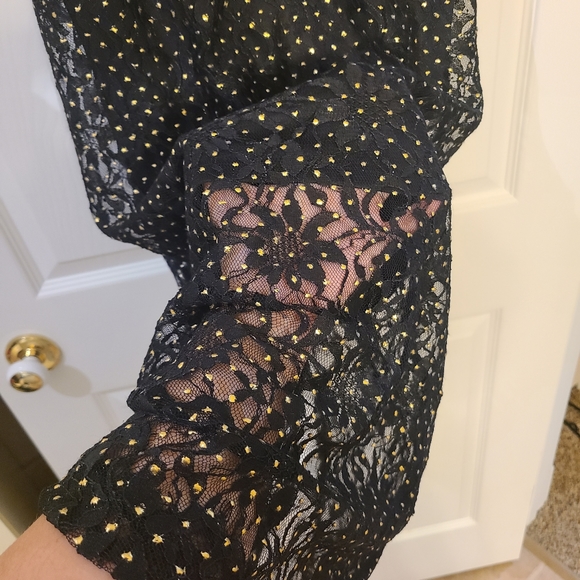 3/$75 - Black & Gold Stuffed Black Lace Dress - Rachel Roy - 10 - Picture 4 of 6